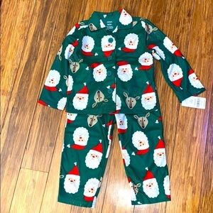Adorable Carter's Santa 2 Piece Flannel Pajamas